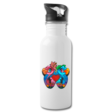 Partnerlook Trinkflasche - Flamingo Paar Partnerlook
