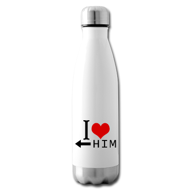 Partnerlook Trinkflasche - I LOVE HIM - Partnerlook!