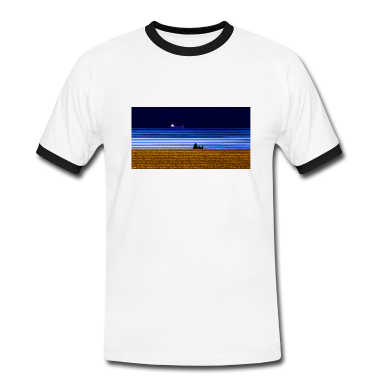 Pärchen T-Shirt - Strand Schiff Paerchen breit
