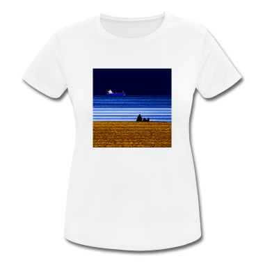 Pärchen T-Shirt - Strand Schiff Paerchen quadratisch