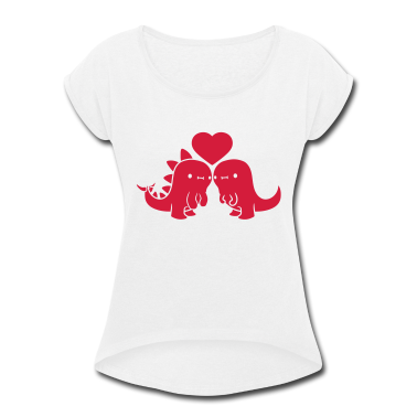 Pärchen T-Shirt - Rotes Saurier Paerchen