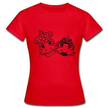 Pärchen T-Shirt - gesichter prinz koenig froschkoenig paar paerchen