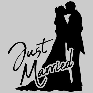 Motiv Kuessendes Just Married Paerchen Hochzeit Paar ver