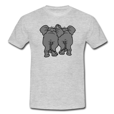 Pärchen T-Shirt - verliebt liebe paar paerchen 2 elefanten von hinte