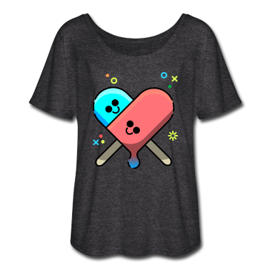 Pärchen T-Shirt - Eis am Stiel Eiscreme Sommer Liebe Herz Paerchen