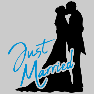 Motiv Just Married Kuessendes Paerchen Hochzeit Paar ver
