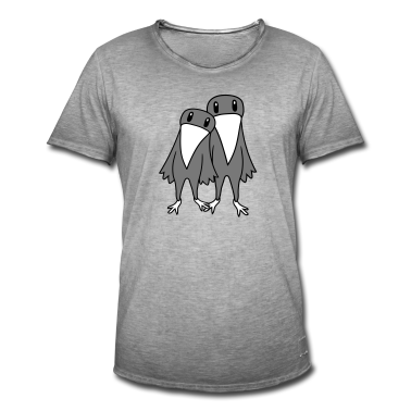 Pärchen T-Shirt - paar paerchen liebe verliebt 2 freunde team kraehe