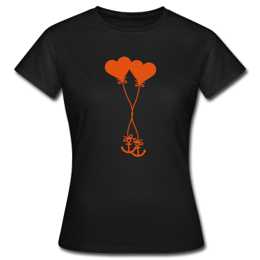 Pärchen T-Shirt - 2 paar paerchen verliebt anker herz luftballon fli