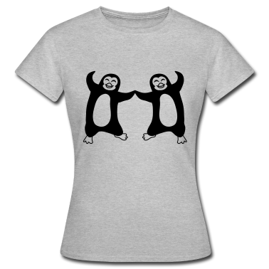 Pärchen T-Shirt - paar 2 freunde team liebe verliebt paerchen pingui