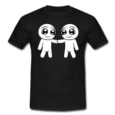 Pärchen T-Shirt - 2 freunde team paar paerchen haende halten haendch