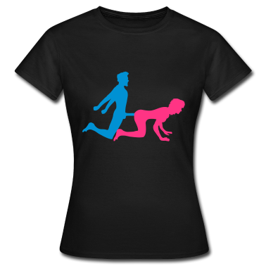 Pärchen T-Shirt - frau weiblich doggy style von hinten 2 paar paerch