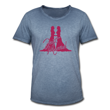 Pärchen T-Shirt - Logo Just Married 2 Freundinnen Paerchen Paar Lieb