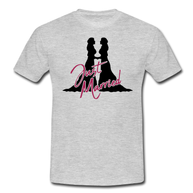 Pärchen T-Shirt - Just Married 2 Freundinnen Paerchen Paar Liebe ver