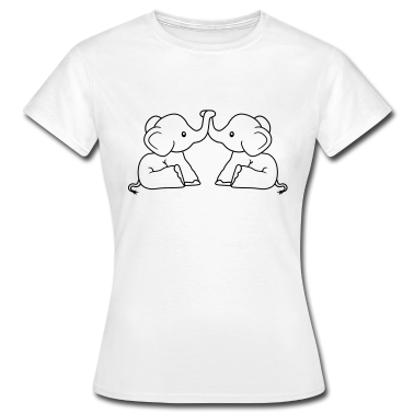 Pärchen T-Shirt - 2 elefanten freunde team paar liebe paerchen brued