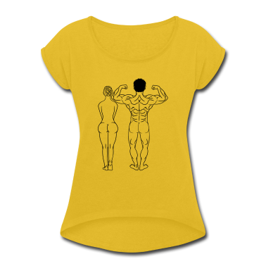 Pärchen T-Shirt - frau paar paerchen liebe nackt muskeln muckis koer