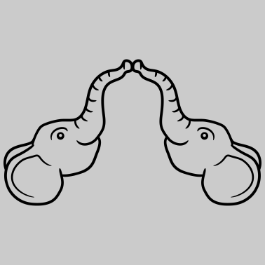 Motiv paerchen kopf elefant 2 freunde paar begruessen li