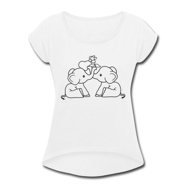 Pärchen T-Shirt - 2 elefanten liebe herz paar paerchen verliebt blum
