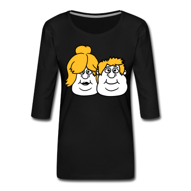 Pärchen T-Shirt - gesichter mann paar paerchen liebe verliebt frau m