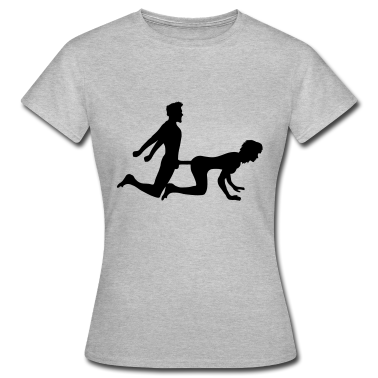 Pärchen T-Shirt - frau weiblich doggy style von hinten 2 paar paerch