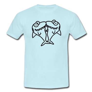 Pärchen T-Shirt - hai paerchen paar 2 freunde team liebe haendchen h