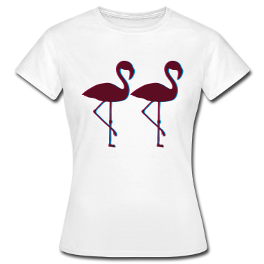 Pärchen T-Shirt - paar team 2 freunde paerchen crew 3d flamingo voge