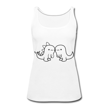 Pärchen Tank Top - Verliebtes Dinosaurier Paerchen