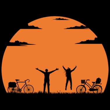 Motiv Abenteuer Fahrrad Paar Paerchen Ausflug T Shirt