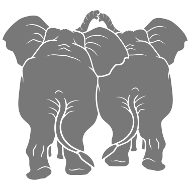 Motiv paar 2 elefanten von hinten verliebt liebe paerche