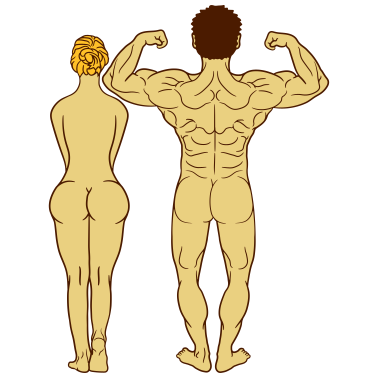 Motiv paar paerchen liebe frau nackt muskeln muckis koer