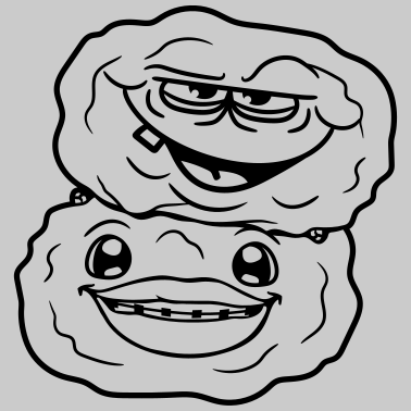 Motiv gesicht 2 freunde team paar paerchen liebe kartoff