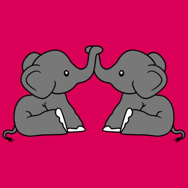 Motiv elefanten 2 freunde team paar liebe paerchen brued