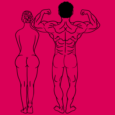 Motiv frau paar paerchen liebe nackt muskeln muckis koer