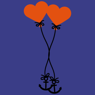 Motiv 2 paar paerchen verliebt anker herz luftballon fli