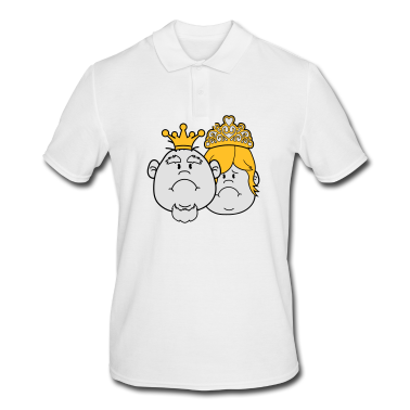 Pärchen Poloshirt - gesichter prinz koenig paar paerchen liebe prinzes
