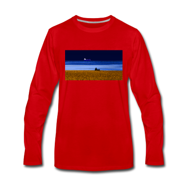 Pärchen Langarmshirt - Strand Schiff Paerchen breit