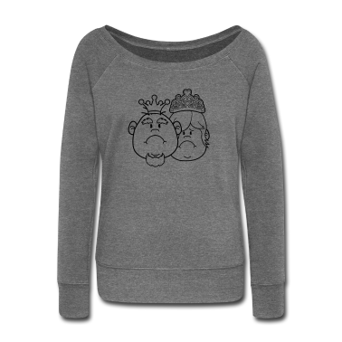 Pärchen Langarmshirt - gesichter prinz koenig paar paerchen liebe prinzes