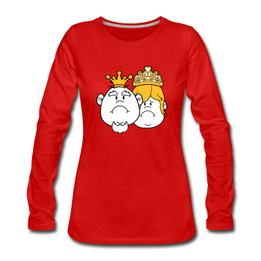 Pärchen Langarmshirt - gesichter prinz koenig paar paerchen liebe prinzes