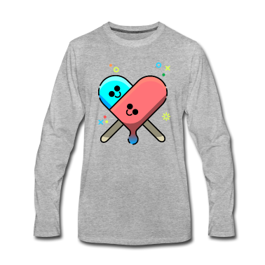 Pärchen Langarmshirt - Eis am Stiel Eiscreme Sommer Liebe Herz Paerchen