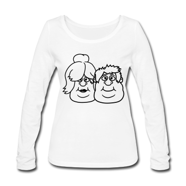 Pärchen Langarmshirt - gesichter mann paar paerchen liebe verliebt frau m