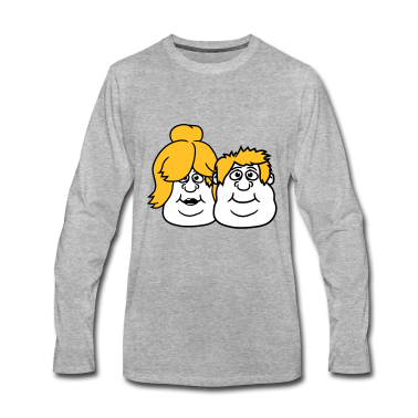 Pärchen Langarmshirt - gesichter mann paar paerchen liebe verliebt frau m