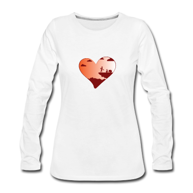 Pärchen Langarmshirt - Amor LGBT Sonnenuntergang Flirt Herz