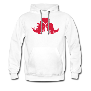 Pärchen Hoodie - Rotes Saurier Paerchen
