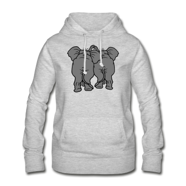 Pärchen Hoodie - verliebt liebe paar paerchen 2 elefanten von hinte