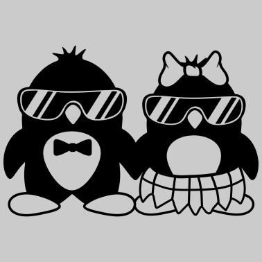 Motiv paar 2 pinguine liebe paerchen verliebt sonnenbril