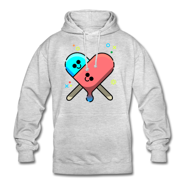 Pärchen Hoodie - Eis am Stiel Eiscreme Sommer Liebe Herz Paerchen