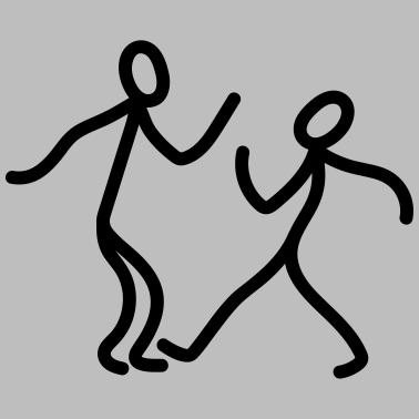 Motiv 2 tanzende strichmaennchen freunde paar paerchen l