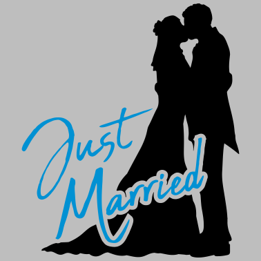 Motiv Just Married Kuessendes Paerchen Hochzeit Paar ver