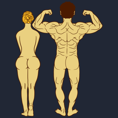 Motiv paar paerchen liebe frau nackt muskeln muckis koer