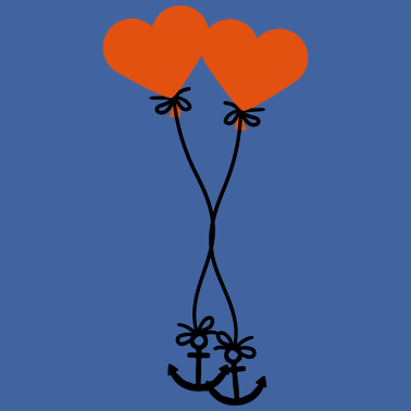 Motiv 2 paar paerchen verliebt anker herz luftballon fli