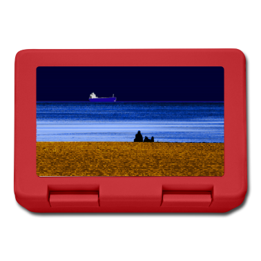 Pärchen Brotdose - Strand Schiff Paerchen breit